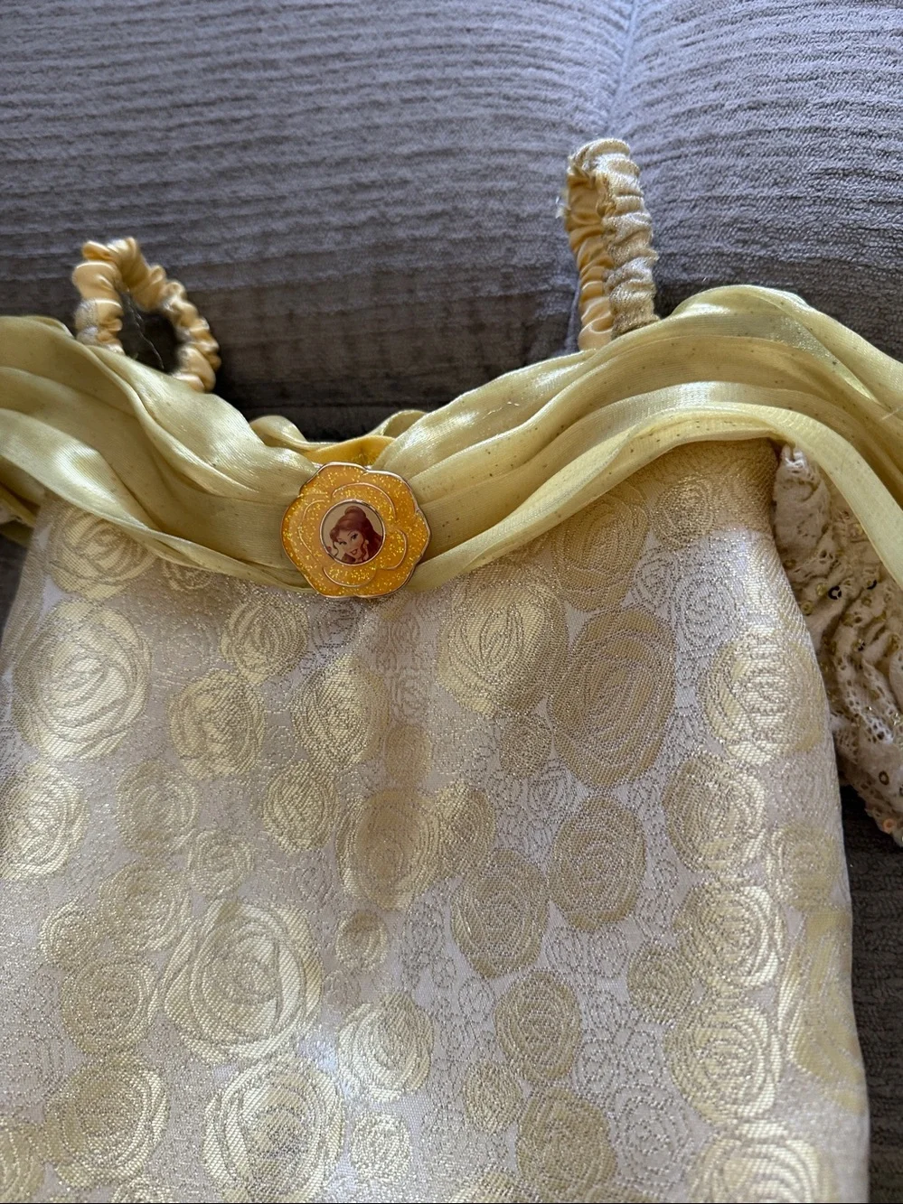 Disney’s Bell from beauty and the beast, beautiful yellow and gold size small